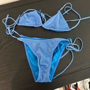 Triangl swimwear blue glitter vinca bikini size medium